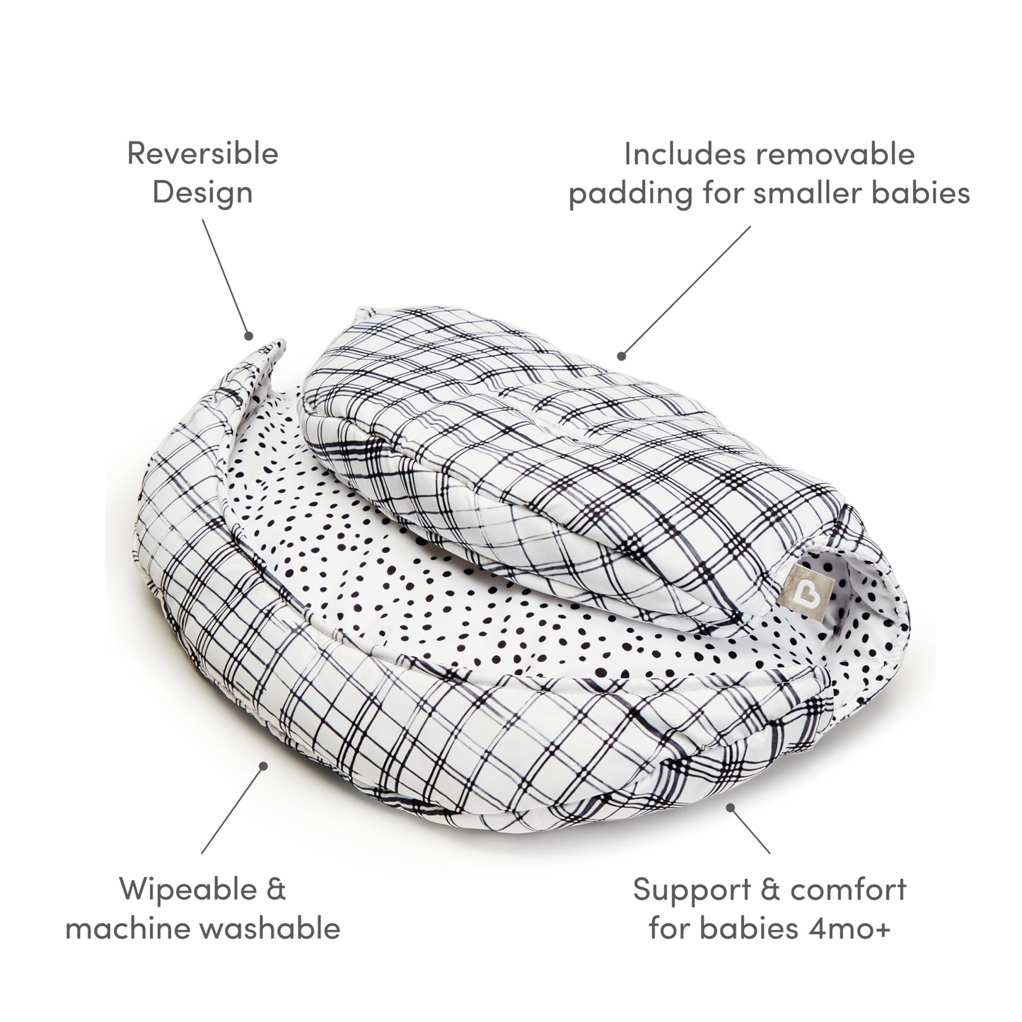 Munchkin Early Feeding Support Cushion For Float High Chair - Reversible, Machine Washable, Modern Design, Perfect For Starting