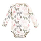 Touched By Nature Unisex Baby Organic Cotton Long-Sleeve Bodysuits, Girl Woodland, 9-12 Months