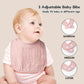 Susurration Muslin Baby Drool Bibs 6Pack Soft Square Adjustable Baby Bandana Bibs For Unisex Girls & Boys (Pinkish Brown)