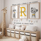Personalized Safari Animals For Baby Boys Nursery Bedroom Unframed Set Of 3 Poster Prints, Personalized Name Blue Green Yellow B