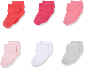 Luvable Friends Unisex Baby Newborn And Baby Socks Set, Coral Pink, 6-12 Months
