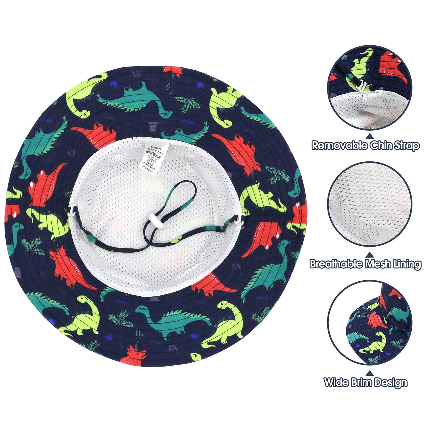 Toddler Sun Hat Boys Age 2-4 Toddler Hats For Boys Girls Baby Sun Hat Baby Boy Hats Toddler Boy Hat Toddler Bucket Hat Dinosaur