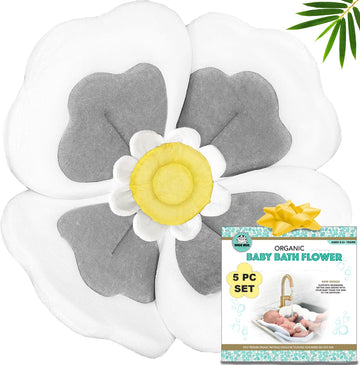 Baby Bath Flower For Sink - Flower Bathtub For Baby Organic 5Pc Set -Blooming Baby Bath Flower Fits Bathtub Sink Tub -More Suppo