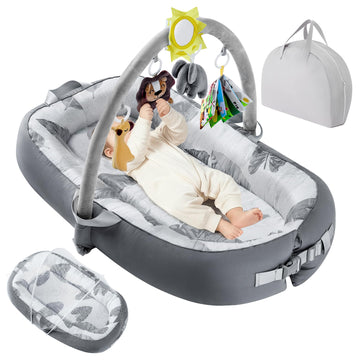 Swaathani Portable Baby Lounger for Travel,Breathable & Comfortable 100% Cotton Infant Lounger, Baby Nest 0-24 Months Machine-Wa