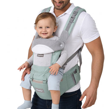 Cherilo Baby Carrying Bag with 4 Carry Positions, Hip Seat Baby Carrier for 0 to 3 Year Baby, Adjustable New Born to Toddler Car