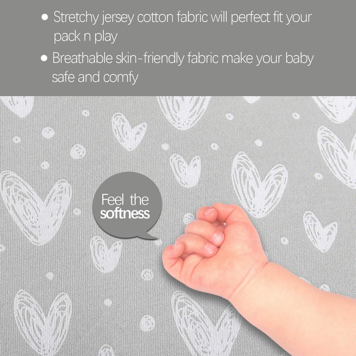 Nursing Pillow Cover 2 Pack Compatible With Boppy Pillow, 100% Jersey Cotton With Large Zipper Super Soft & Breathable & Skin Fr
