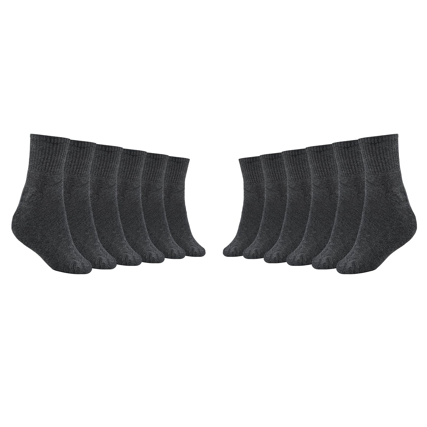 Mukhaksh (Pack Of 6 Pairs = 12 Socks Men Winter Woolen Warm Dark Grey Ankle Length Socks