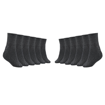 Mukhaksh (Pack Of 6 Pairs = 12 Socks Men Winter Woolen Warm Dark Grey Ankle Length Socks
