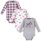 Hudson Baby Unisex Baby Cotton Long-Sleeve Bodysuits, Pink Moose, 0-3 Months