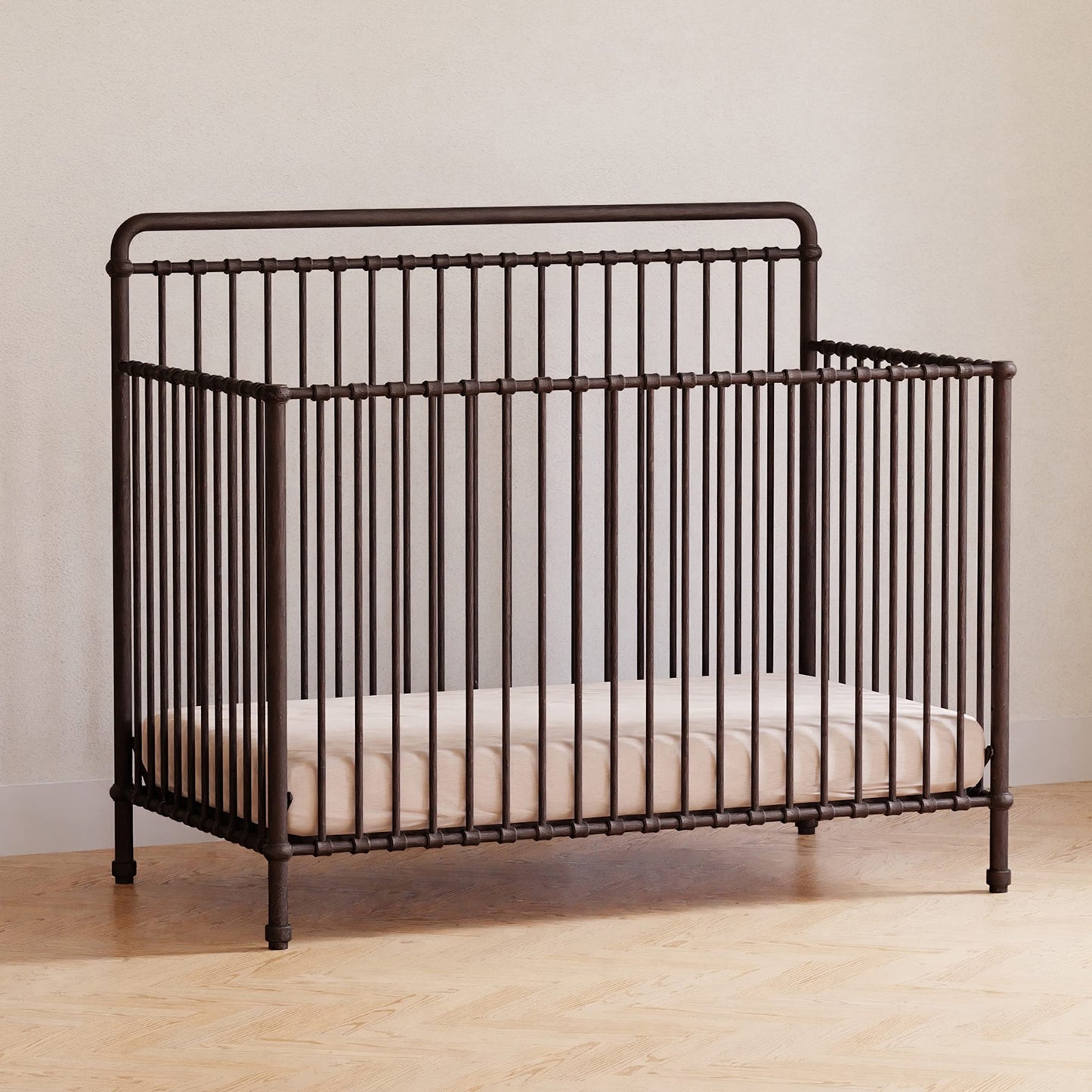 Namesake Winston 4-In-1 Convertible Metal Crib In Vintage Iron, Greenguard Gold Certified