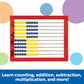 Learning Resources 2-Color Desktop Abacus, Red Frame, Color Coded, Math Concepts