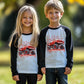 Valentine Shirts Toddler Boys Girls Raglan Long Sleeve Tees Kids Love Heart Truck Black Tops 7 Years