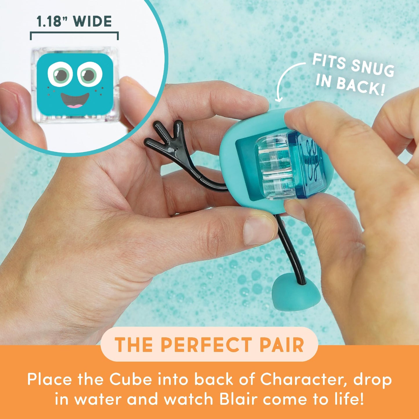 Glo Pals Blair Bath & Bedtime Bundle - Light Up Bath Toy with 1 Interactive Book, 2 Light Cubes & 1 Magic Magnifier - Toddler Ba