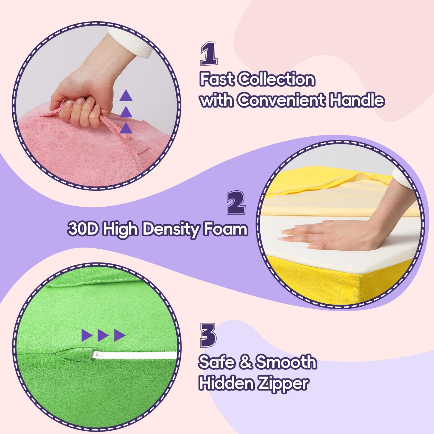6 Piece Foam Climbing Blocks For Toddlers, Baby Climbing Gym With Ultra High Density Foam For Crawling And Sliding, Indoor Soft