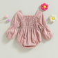 Mersariphy Infant Baby Girl Romper Ruffle Sweatshirt Romper Floral Festival Clothes Baby Fall Winter Outfits (Pink, 12-18 Months
