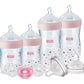 Nuk Simply Natural Baby Bottles With Safetemp Gift Set, Pink - Includes 4 Bottles, 3 Pacifiers, And 2 Replacement Bottle Nipples