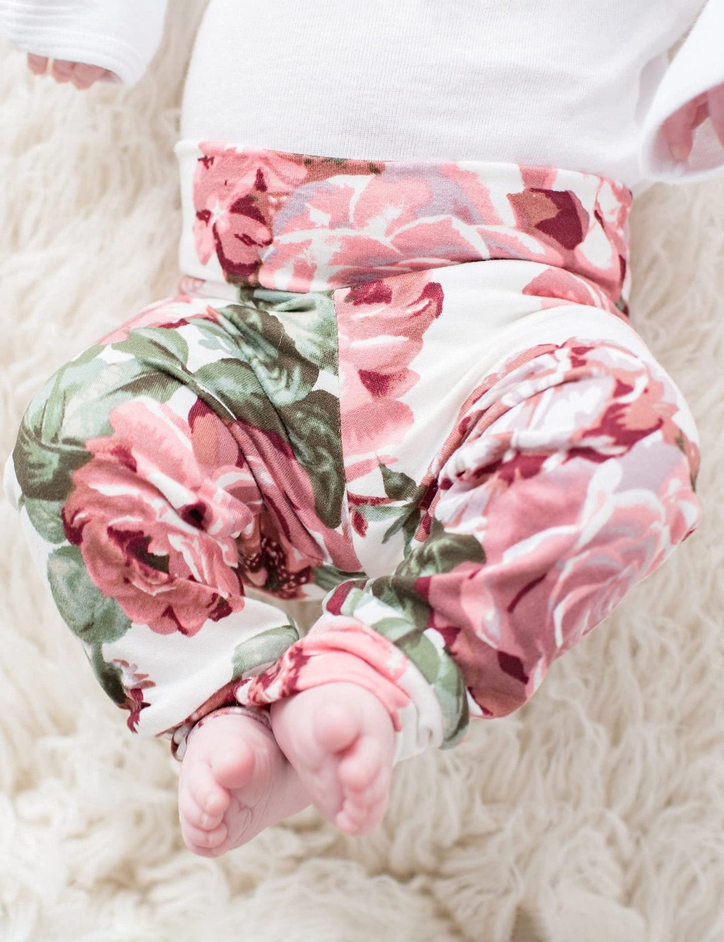 Kangkang Hi I 'M New Here Baby Girl Clothes 3-6 Months Girl Clothes Hi Im New Here Infant Outfit Romper + Floral Pants + Headban