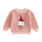 Toddler Baby Girl Boys Valentines Day Outifts Knit Sweater Long Sleeve Letter Love Heart Embroidery Pullover (Pink-Ice Cream, 2