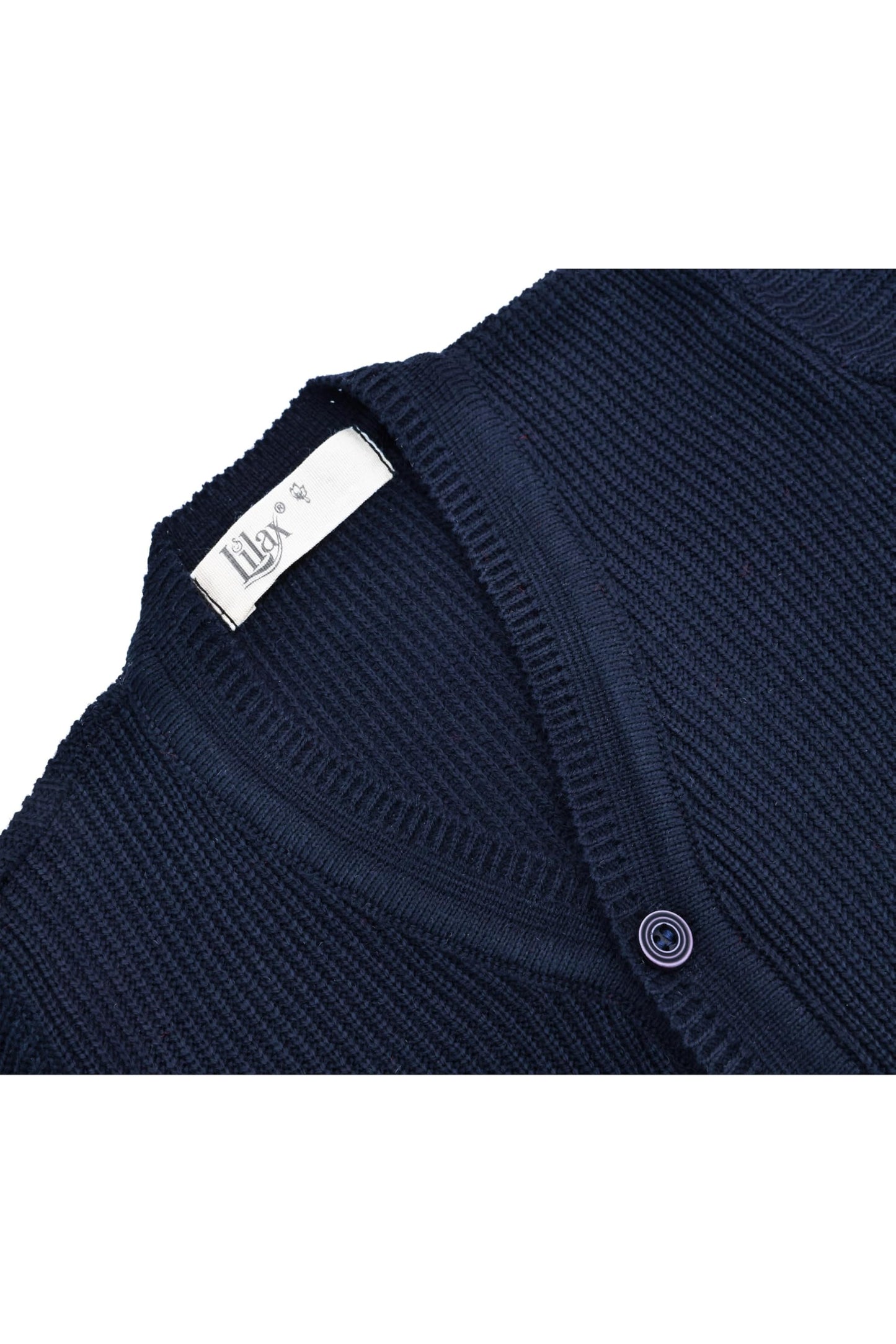 Lilax Baby Boys Basic Long Sleeve V-Neck Classic Knit Cardigan Sweater (Navy, 9-12 Months)