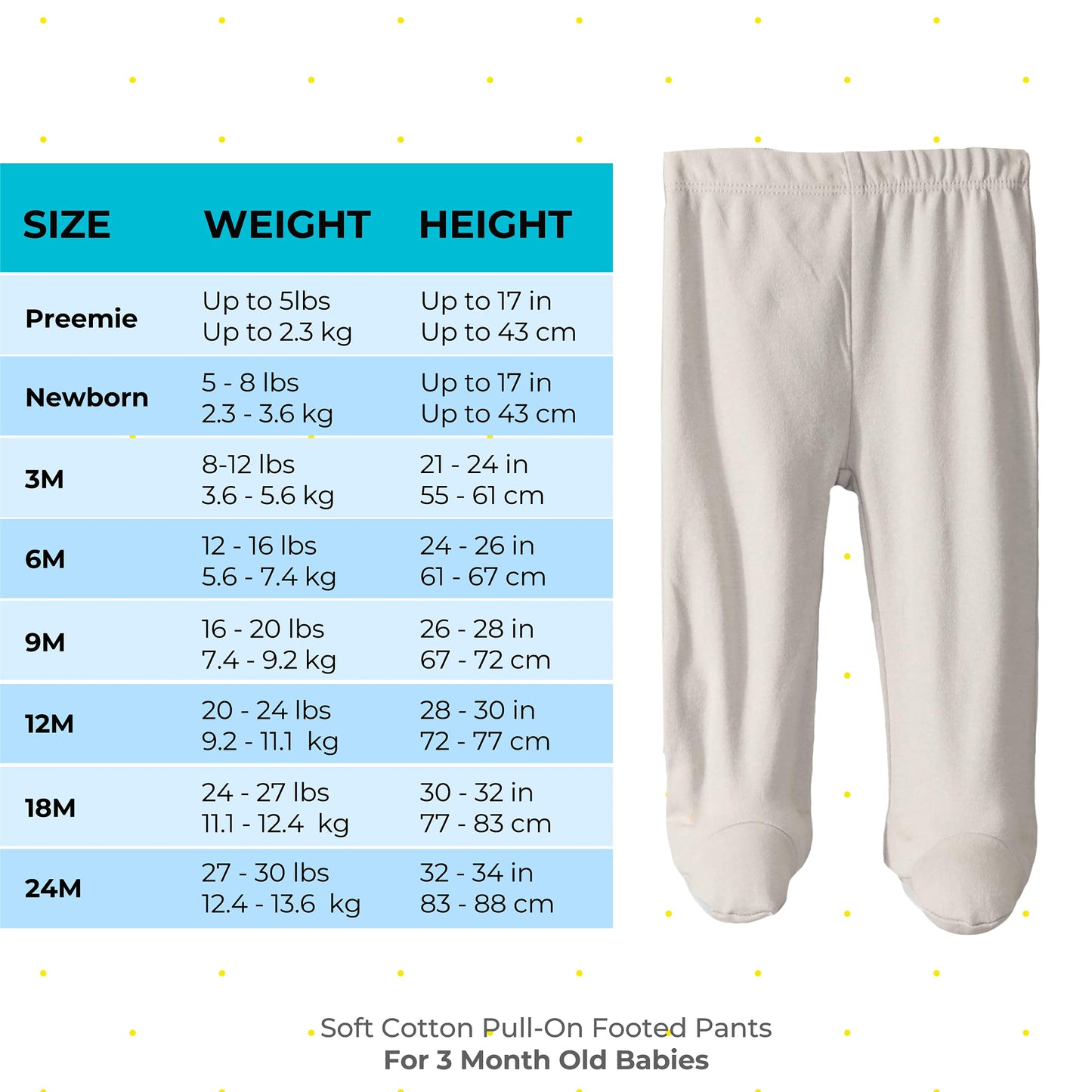 Spasilk Baby Boys' Cotton Pull On Footed Pants, Pack Of 3, Navy Ocean