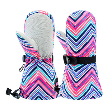 Bavst Winter Kids Waterproof Gloves For Boys Girls Snow Ski Toddler Baby Mittens Outdoor For Infant Teens 1-5T (Stripe, M(2-4T))