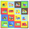 Tadpoles 16 Tiles Transportation Playmat For Kids  Interlocking Tiles With 16 Border Pieces  Soft Eva Foam  Safe & Durable  Tota