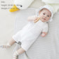 Pureborn Baby Boy Baptism Outfit Infant Short Sleeve Collared Christening Romper Summer Cotton One-Piece 9-12 Months Off White