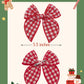 Doboi 8Pcs Baby Girls Hair Clips Large Christmas Fable Hair Bows Cotton Linen Bows For Girls Gingham Hair Accessories For Baby T