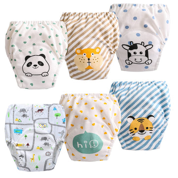 6 Pack Potty Training Pants For Boys Girls, Learning Designs Training Underwear Pants(3-4.5T)