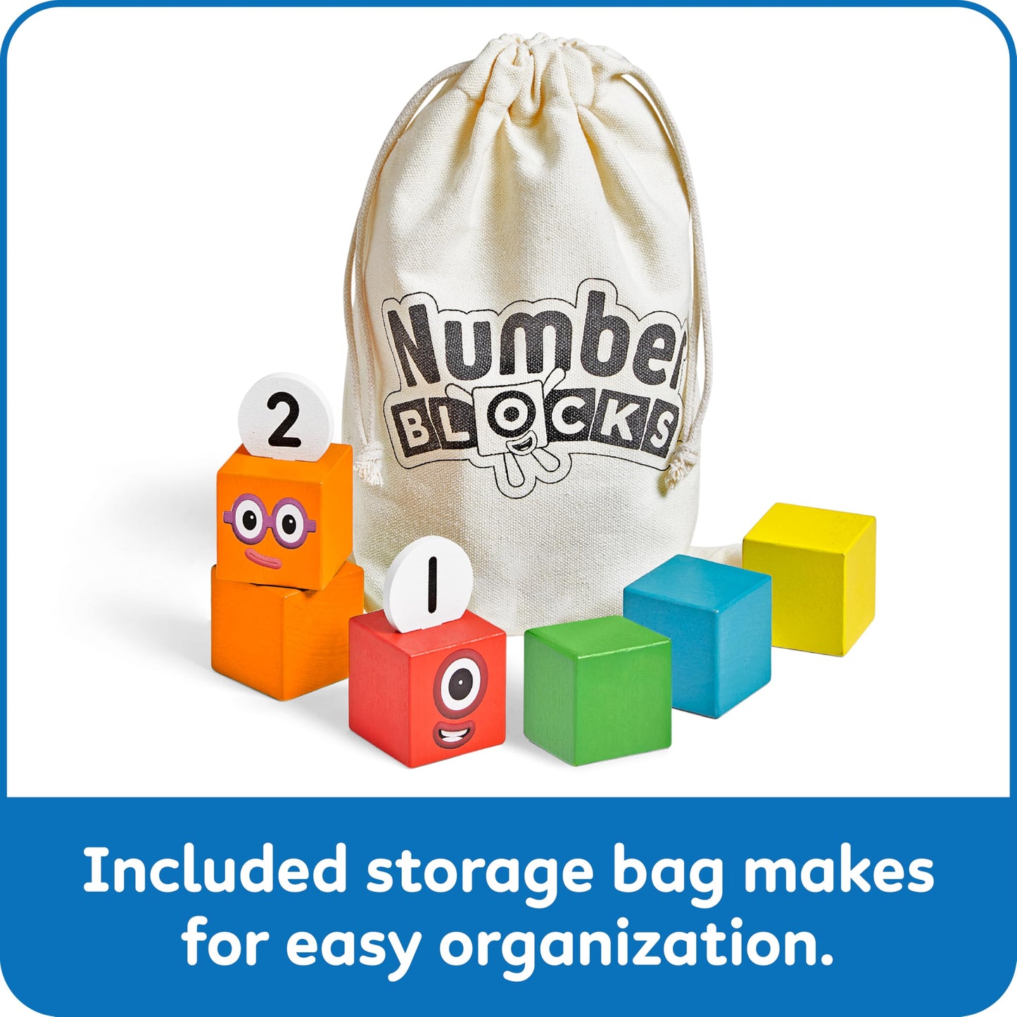 hand2mind Numberblocks One to Five Wooden Blocks, Wood Building Blocks for Toddlers 2-4 Years, Stacking Toys, Montessori Math Ma