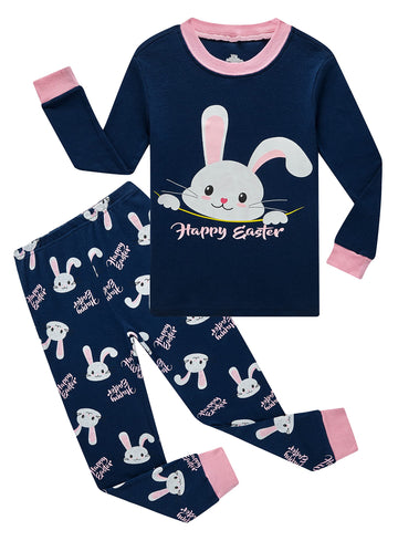 Family Feeling Easter Bunny Baby Girls Pajamas Long Sleeve Cotton Toddler Kid Rabbit Pjs 18-24 Monthes