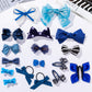 Lmymhmlm 18Pcs Blue Hair Bows For Girls,Toddlers,Teens,Women.Fully Lined Alligator Hair Clips,Cute Hair Ties,Non-Slip Snap Hairp