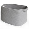 MEGASKET Grey Woven Storage Basket, 15 x9 x11  Medium Cotton Rope Baskets for Organizing Dog Toy, Magazine, Cloth, Shoe Bin for 