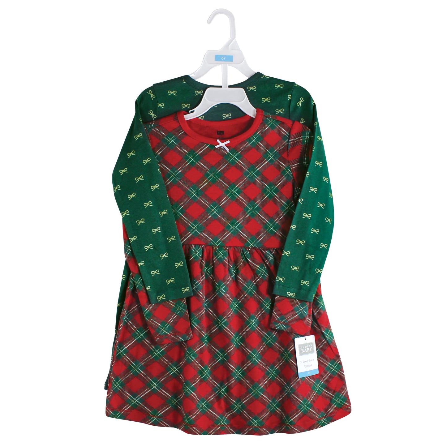 Hudson Baby Baby Girls Cotton Dresses Casual Dress, Christmas Plaid, 3-6 Months Us