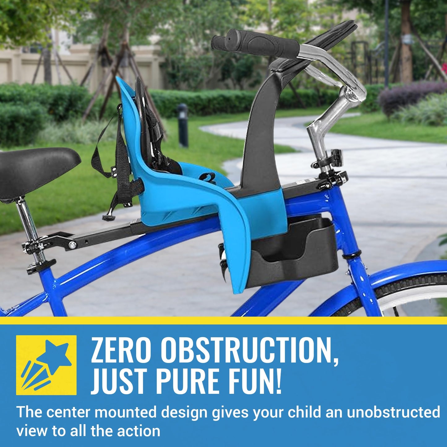 Kazam Kangaroo Classic Front Mount Bicycle Child Seat, Light Blue, Universal