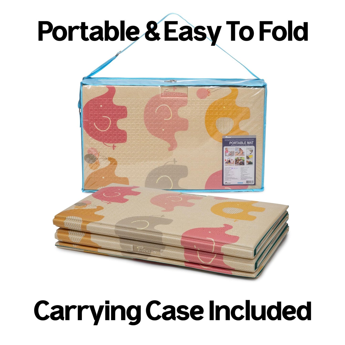Parklon Folding Play Mat (78.7 X 55.1 X 0.4 Inch) (Little Elephant)