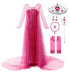 Jerrisapparel Girls Princess Costume Birthday Party Christmas Fancy Dress Up (3T, Hot Pink With Accessories)