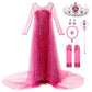 Jerrisapparel Girls Princess Costume Birthday Party Christmas Fancy Dress Up (6, Hot Pink With Accessories)