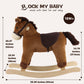 Plush Rocking Horse, Soft Filling Ride on Pony, Rocking Animal, Stuffed Rocker for Kids 18 Months and up (Dark Brown)