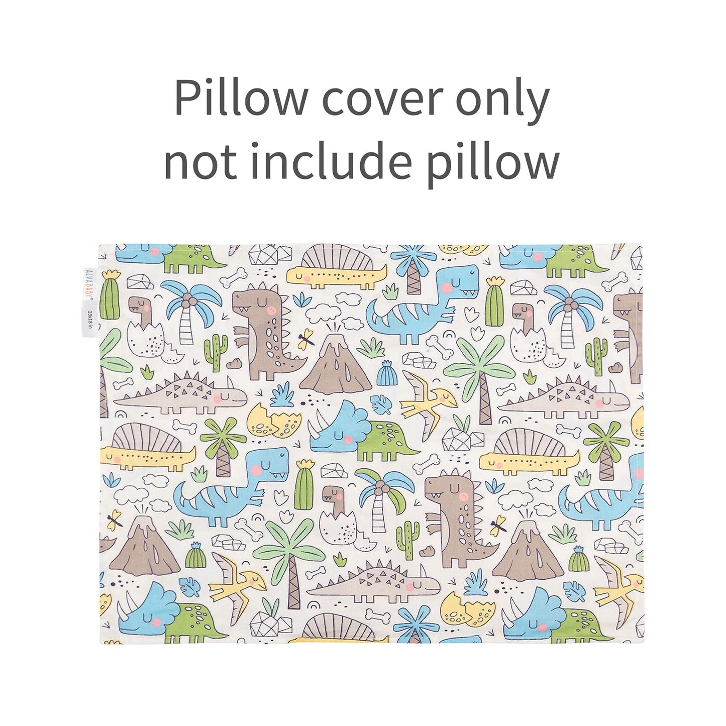 Alvababy Cotton Toddler Pillowcases 2 Pack Kids Pillow Cover Fit 13'X 18' Or 12'X16' Envelope For Girl Boy Sleepy Travel (Pi