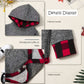 Fommy Newborn Boy Outfits Plaid Letter Print Long Sleeve Hoodies + Newborn Boy Clothes Long Pants 2Pcs Set Newborn Photography O