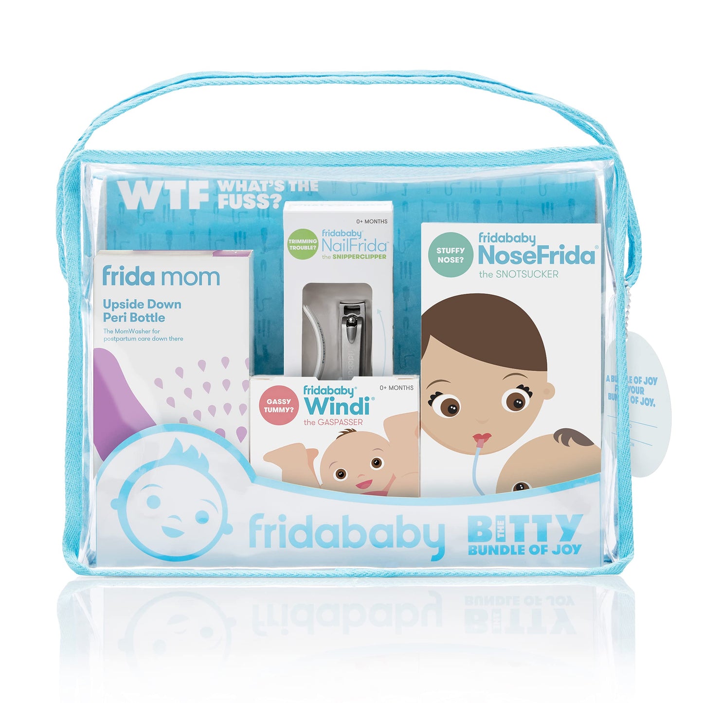 Frida Baby Bitty Bundle of Joy Mom & Baby Essentials Healthcare and Grooming Gift Kit Includes Peri Bottle, NoseFrida Snotsucker