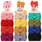 Cinaci 12 Pack Solid Candy Colors Stretchy Wide Nylon Headbands With Knot Big Hair Bow Elastic Headwraps Oversized Hair Bands La