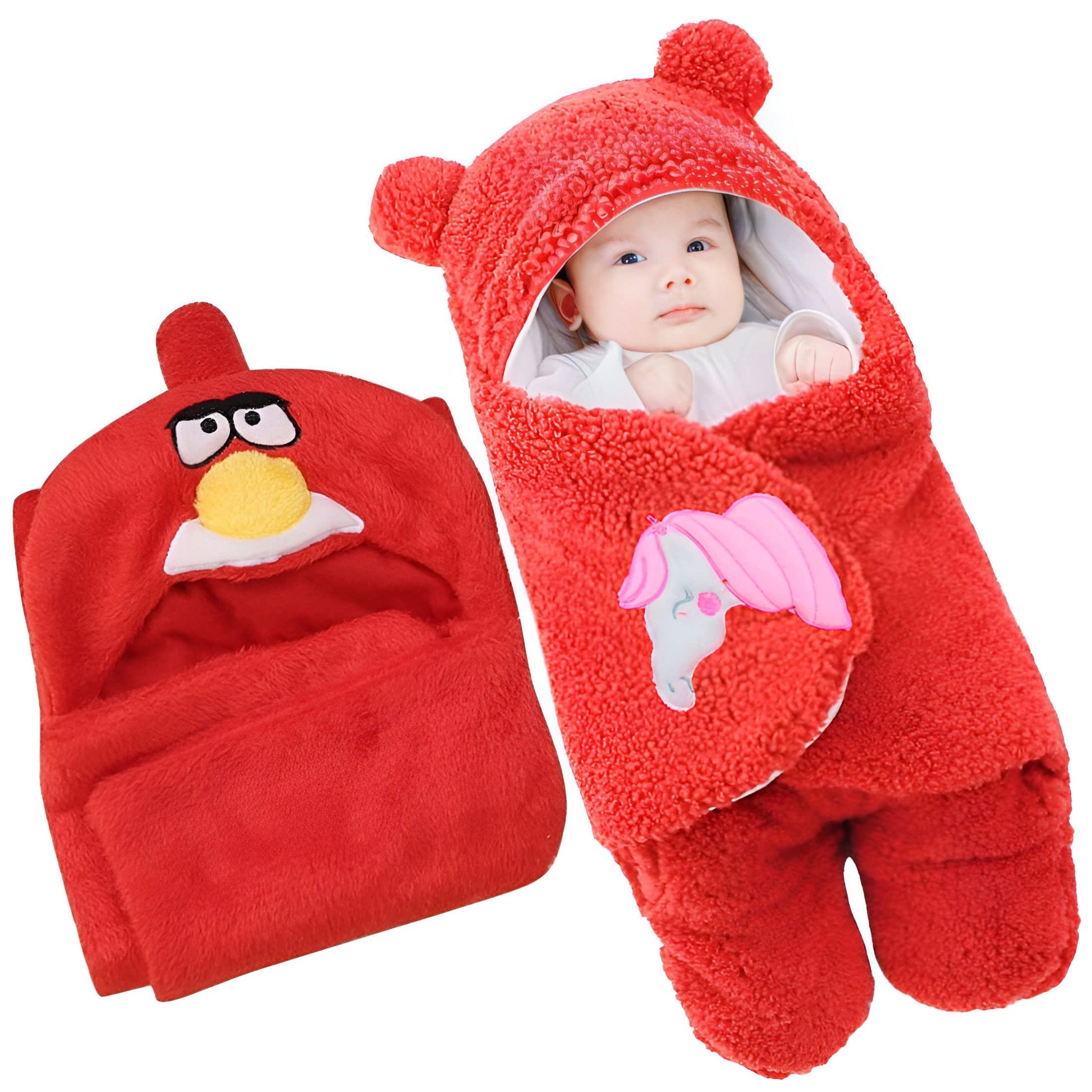 First Kick Baby Blankets New Born Combo Pack Of Hooded Wrapper Durable Fleece Polyester Sleeping Bag And Baby Bath Towel For 06