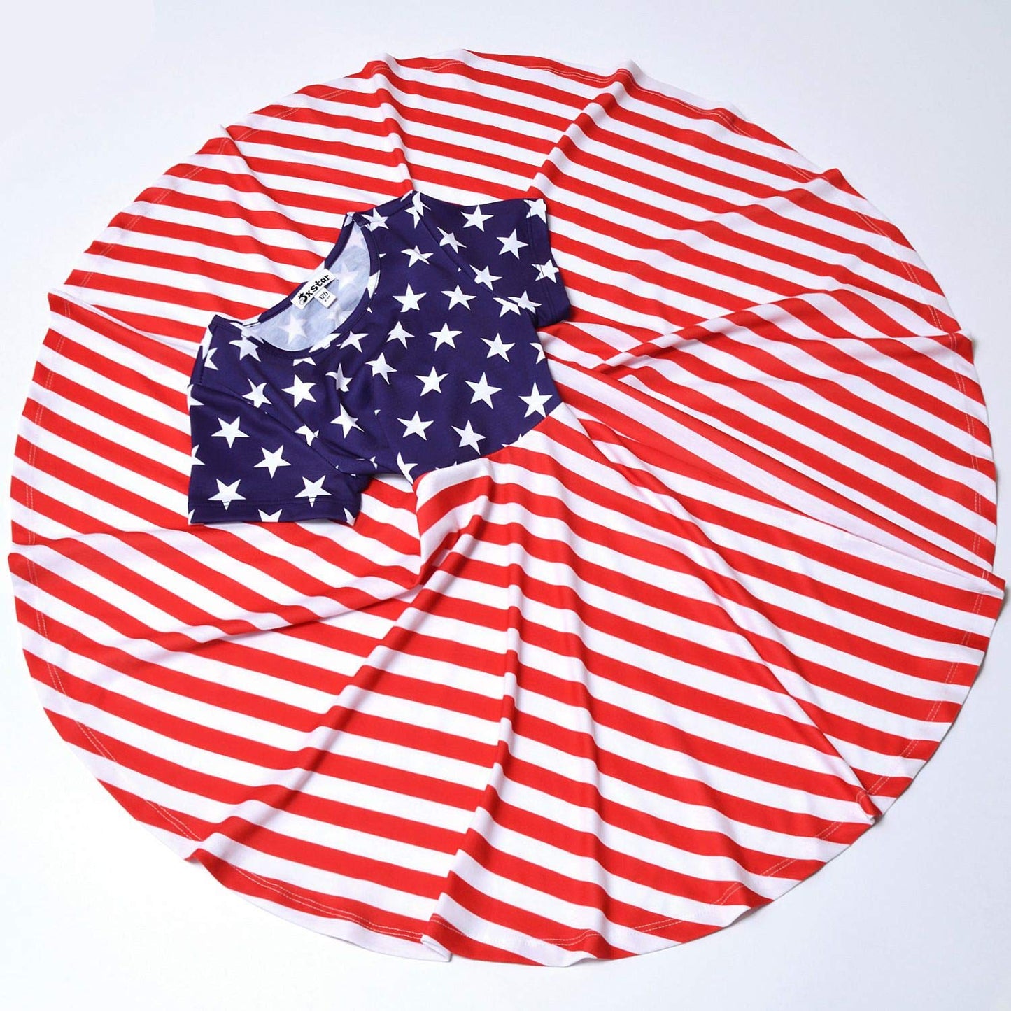 QPANCY 3t 4t Toddler Girls USA Flag Dresses 4th July USA Independence Day Costume