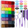 Cotton Toddler Hair Ties 32 Colors, 320 Pcs Baby Hair Ties with 15 Hair Styling Tools Organizer Box, Soft Seamless Elastic Hair 