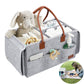 PAPERKIDDO Baby Diaper Caddy Organizer with Changing Table, 2 in 1 Portable Felt Nursery Storage Bin and Car Organizer for Diape