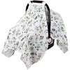 Rquite Car Seat Cover for Girl Boy, Muslin Cotton Infant Car Seat Canopy, Breathable Baby Carrier Cover, Summer Stroller Sun Sha