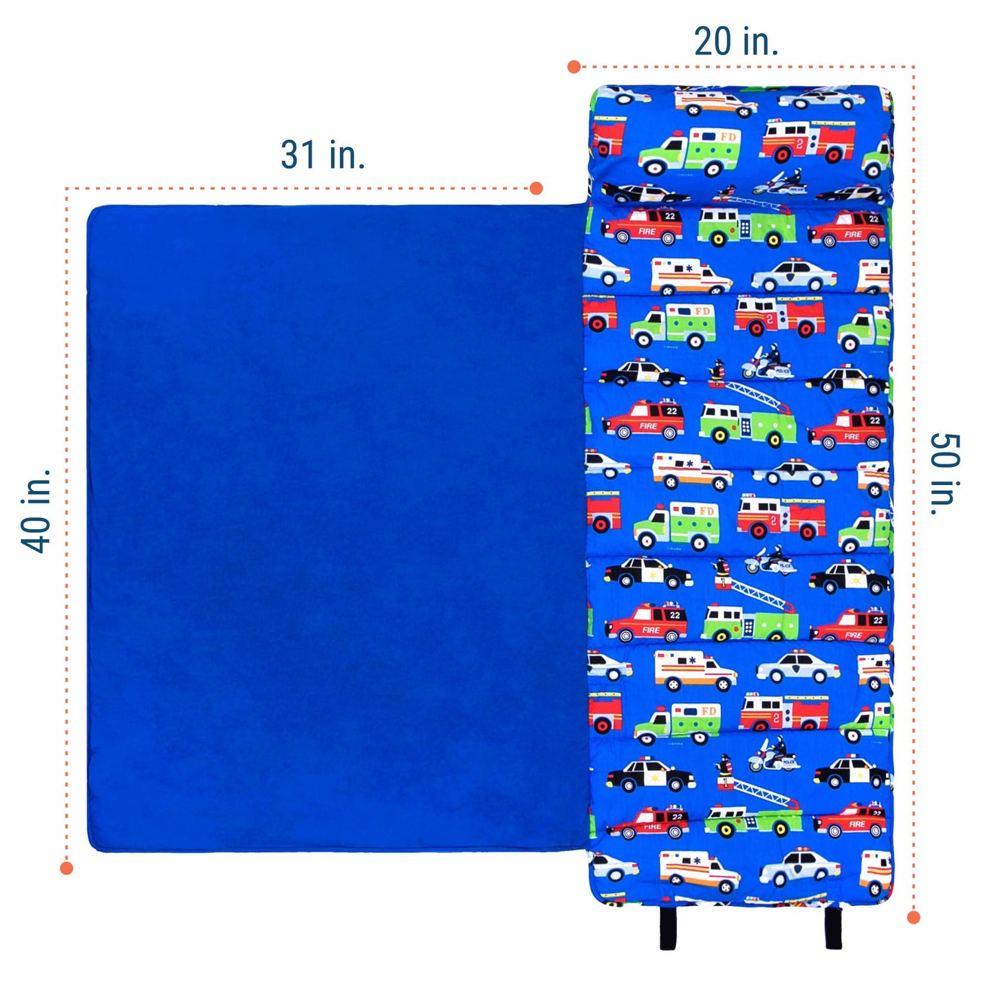 Wildkin Kids Original Nap Mat - Cozy Kids Sleep Mat with Pillow, Ideal for School & Travel - Heroes