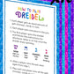 The Dreidel Company Metallic Multi-Colored Dreidels For Hanukkah With English Translation, Spinning Tops Includes Game Instructi